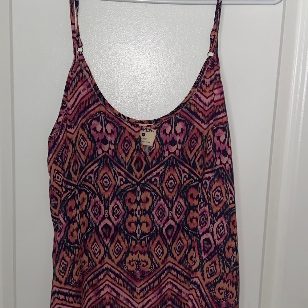 Salt Life Pink and Black Geometric Camisole